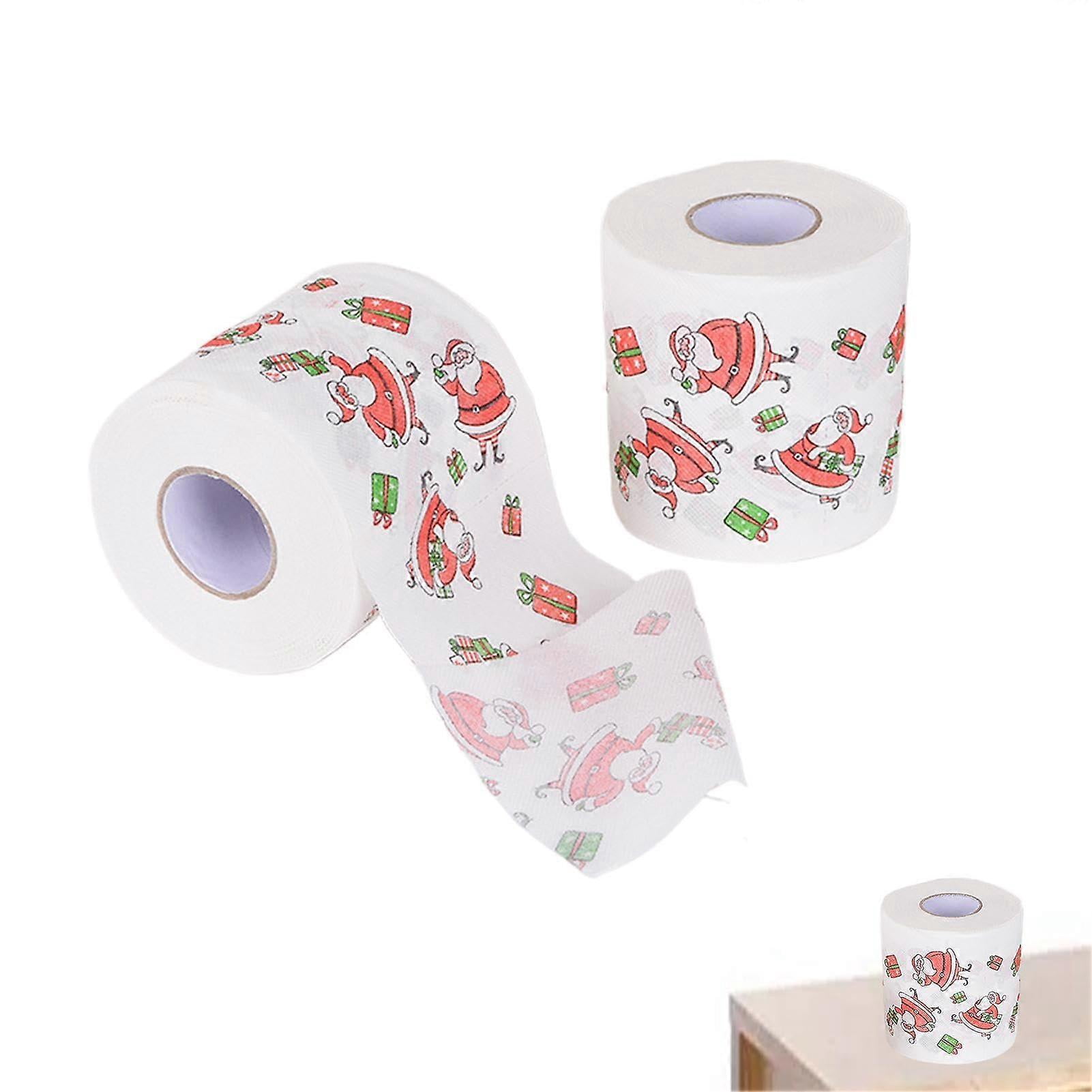 Christmas Print Tissue Paper, Toilet Paper Rolls with Christmas Theme