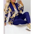 thumbnail image 1 of Nuevo 2024 conjuntos de pantalones formales de oficina para mujer, 2 uds., Blazers lisos con doble botonadura, chaqueta y pantalones, conjunto de dos piezas, trajes de pantalón femenino, 1 of 5