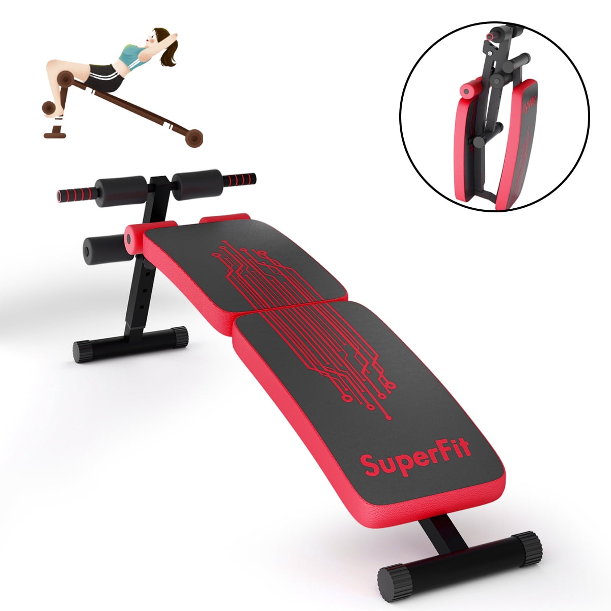 Foldable Adjustable Dumbbell Weight Bench Stool Sit Up Workout Home Gym Fitness 