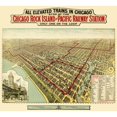 thumbnail image 3 of Poole 13x12 Black Modern Framed Museum Art Print Titled - Chicago Rock Island Pacific Railway Illinois, 3 of 5