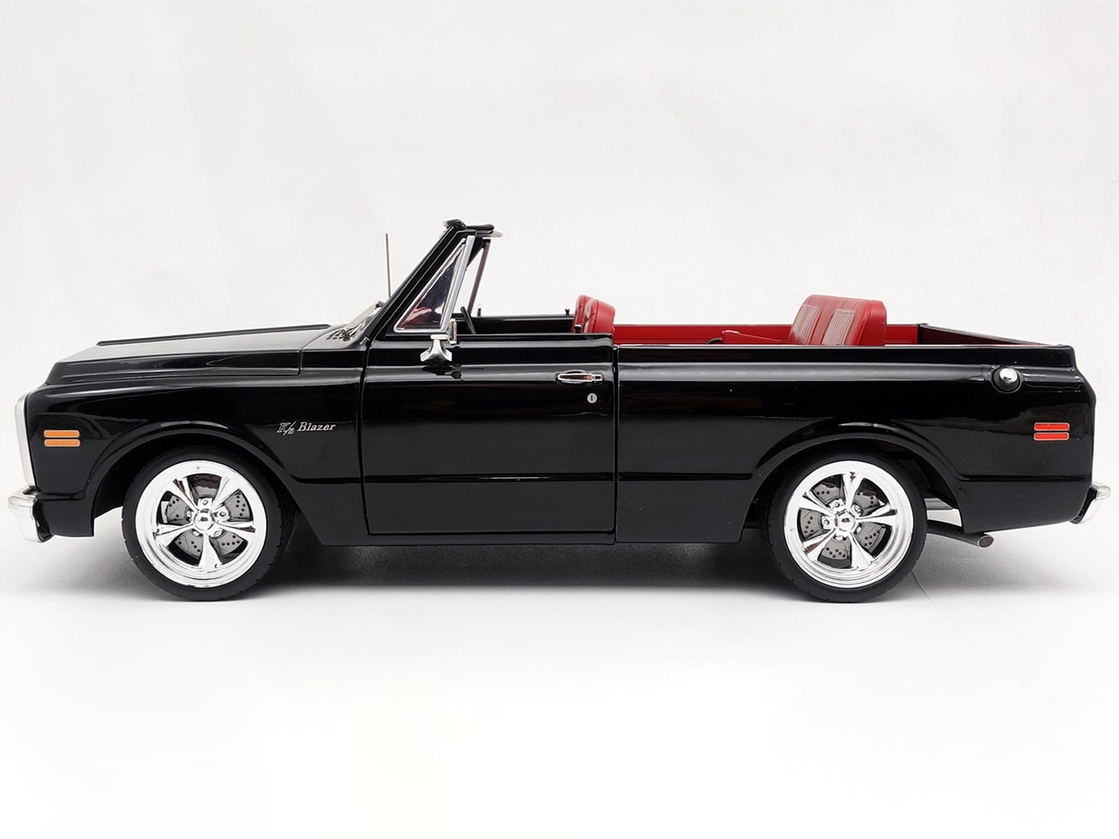 1972 Chevrolet Blazer Custom Black with White Top and Red Interior