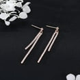 thumbnail image 5 of Sterling Silver Crystal Rhinestone Linear Drop Earrings for Women Teens CZ Long Dangle Earrings Tassel Chain Studs, 5 of 12