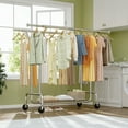 thumbnail image 5 of Clothes Rack, Clothing Rack with Wheels for Hanging Clothes Heavy Duty Clothes Rack Loads 430lbs for Bedroom Living Room, 5 of 8