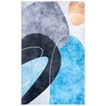 thumbnail image 2 of Safavieh Santa Monica Beatrice Abstract Machine Washable Area Rug, Dark Gray/Turquoise, 5' x 8', 2 of 11