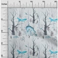 thumbnail image 2 of oneOone Viscose Chiffon Light Blue Fabric Deer Dress Material Fabric Print Fabric By The Yard 42 Inch Wide, 2 of 6