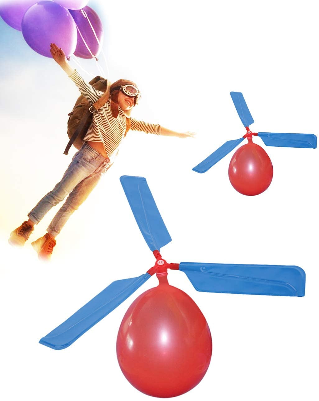 BALLOON HELICOPTER FLYING TOY BOYS GIRLS GIFT GADGET BIRTHDAY PARTY BAG FILLERS 
