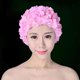 thumbnail image 4 of Gorro de baño con flores en 3D, gorro transpirable para deportes acuáticos, accesorios para piscina (rosa), 4 of 7