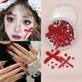 thumbnail image 5 of Christmas Bow Face Sticker Rhinestone Face Sticker Gauze Ribbon Color Eye Sticker Decoration, 5 of 5