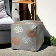thumbnail image 7 of HomeRoots 17" Gray and White Polyester Cube Coral Indoor Outdoor Pouf Ottoman, 7 of 7