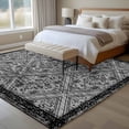 thumbnail image 4 of 5'x7' Area Rugs for Living Room Bedroom, Black Flowers Washable Rug Carpet Runner Indoor Outdoor, Spring Floral Farmhouse Retro Art Non Slip Floor Mats Area Rug for Kitchen, Nursery, 4 of 8