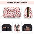 thumbnail image 2 of Bingfone Red Football Print Leather Makeup Bag, Portable Hand-held Zipper Female Cosmetic Bag Toiletry Bag, Suitable for Home and Travel, 2 of 6