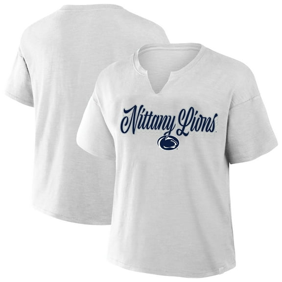 Women's Fanatics Gray Penn State Nittany Lions Plus Size Winning Gear Notch Neck T-Shirt