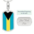 thumbnail image 2 of Bahamas Flag Keychain Dog Tag Stainless Steel or 18k Gold, 2 of 16