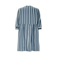 thumbnail image 5 of DailyTrove Women's Multi Color Striped Tie Front Shirt Dress, Casual Outerwear for Summer Daily Errands Effortless Styling, 5 of 6