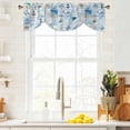 thumbnail image 2 of Tie Up Valance for Windows Anchor Marine Life Curtains Valances Rod Pocket Valance Window Treatments Ocean Beach Blue Plaid Balloon Curtains for Kitchen Living Room Bedroom Bathroom Decor 54x18 Inch, 2 of 9