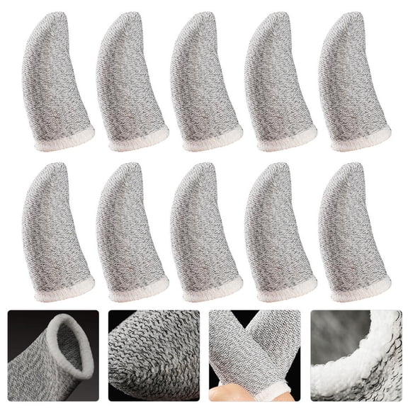 MIPCASE Thumb Sleeves for Gaming Silver Fiber Finger Covers Gamers Mobile Gaming 10 Pcs