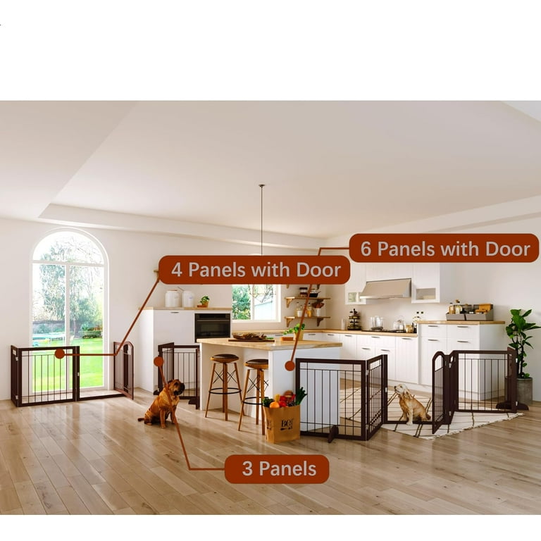 72-inch Extra Wide 28-inch Tall Dog gate, Freestanding Pet Gate