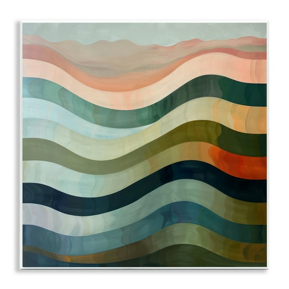Stupell Industries Fluid Dynamic Stripes Abstract Painting Unframed Art Print Wall Art, 12 x 12