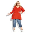 thumbnail image 2 of Avenue Women's Plus Size V Neck Swing Top, 2 of 6