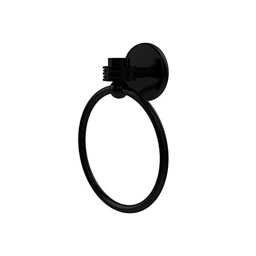 Allied Brass 7116D-BKM Satellite Orbit One Collection Towel Ring, Matte Black