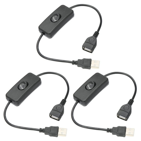 Uxcell USB Cable with ON/Off Toggle Switch, Uxcell USB Male to Female Extension Cord, for LED Desk Lamp LED Strip Black 3