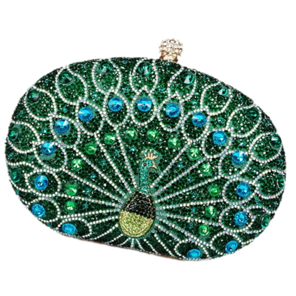 RUISINERY Women's Evening Bag Peacocks Handbag Sparkling Purses Shoulder Bag for Wedding Party Cocktail Prom