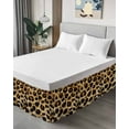 thumbnail image 4 of Fashion Wild Style Bed Skirt Vintage Brown Leopard Print Bed Skirts Queen Size 18 Inch Drop, Wrap Around Dust Ruffle&nbsp;Bedskirt with Adjustable Elastic Belt for Queen Size Beds, 4 of 7