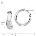 thumbnail image 4 of Primal Gold 14 Karat White Gold 5mm Wavy Omega Back Hoop Earrings, 4 of 4
