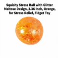 thumbnail image 2 of Squishy Stress Ball with Glitter Design, 2.36 Inch, Orange, for Relaxation, Squeeze Toy, 2 of 3