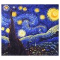 thumbnail image 1 of Cuadrado de seda de alta calidad para mujer, pintura de reproducción, 90x90cm, La noche estrellada de Vincent Van Gogh, 1 of 4