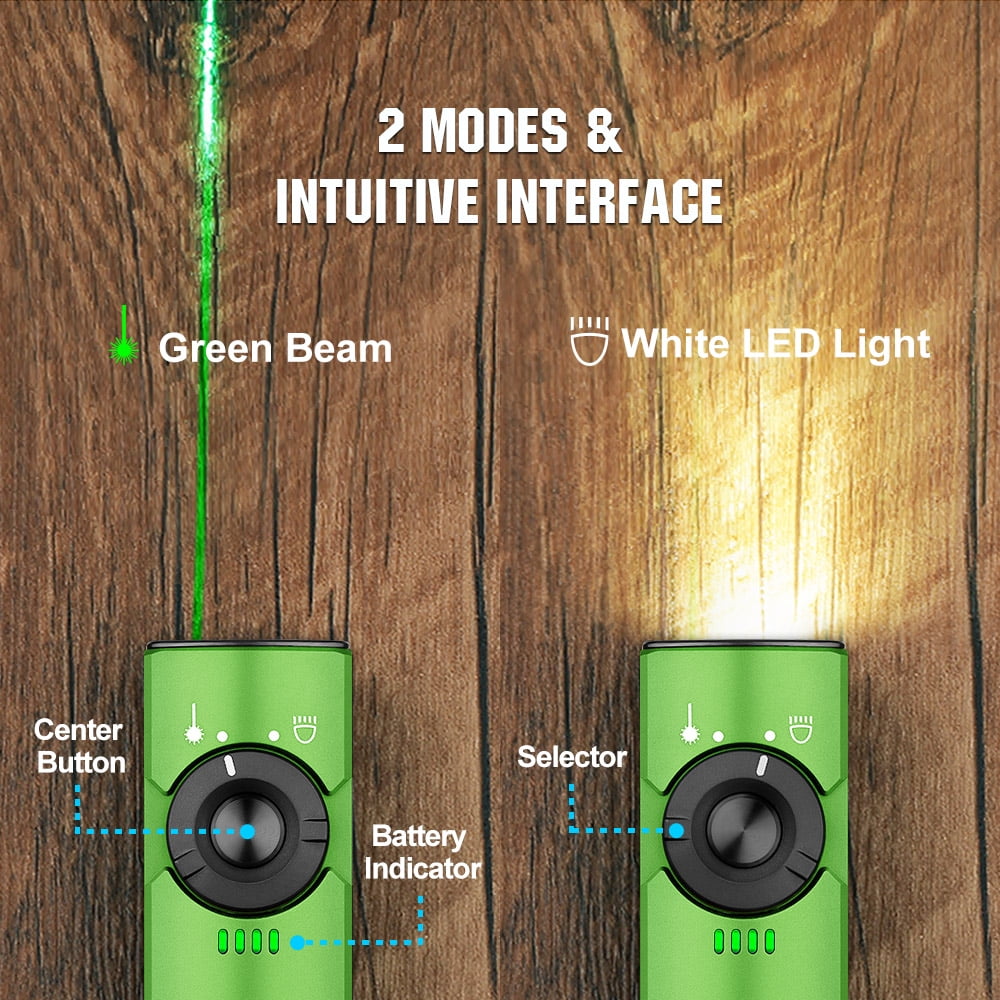OLIGHT Arkfeld EDC Flat Flashlight, 1000 Lumens White LED Light with Green Beam Combo, Power by Rechargeable Built-in Battery for Outdoors, Emergency, Work (Green)