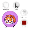 thumbnail image 4 of Kdxio Corgi In Sushi Roll Bone China Decorative Plate Ceramic Decorative Plate for Home Office Wall Stand Decorative Plates for Home Bedroom-10in, 4 of 6