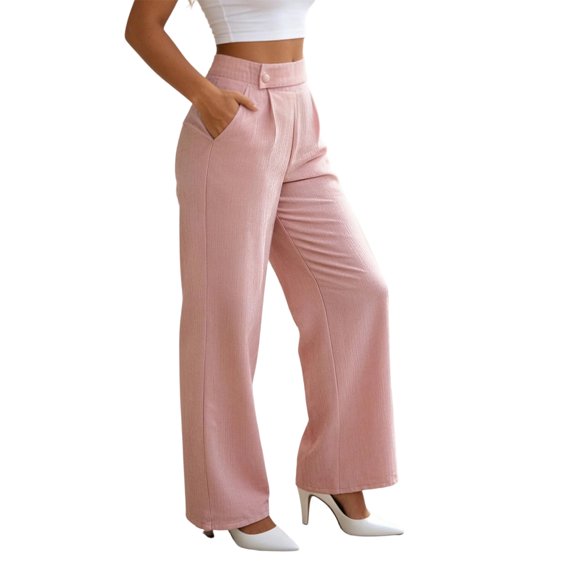 Aimik Women's High Waist Pleated Wide Leg Pants Straight Leg Dress Trousers Fashion Work Office Business Pant with Pockets