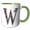 Green/White, variant on 3drose, Pretty Image of Ruby Jeweled Monogram Letter W, 11oz Magic Transforming Mug