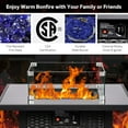 thumbnail image 5 of 28" Propane Fire Pit Table, 50,000 BTU Steel Gas Firepit, Rectangular Fire Pits with Cover, CSA Certified, Pulse Ignition,Glass Stone,Wind Guard, Ideal for Outdoor Patio,Dining-Black, 5 of 7