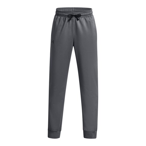 Pantalones Under Armour Brawler 2.0 Tapered Pitch para niños, color gris y negro