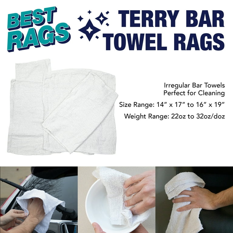 Terry Cotton Bar Towels - (10 lb. Box)