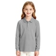 thumbnail image 5 of Girls Long Sleeve Polo Shirt School Uniform Casual Fall Comfy Smooth Knit Top Back to School Outfit, 5 of 7