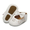 thumbnail image 2 of Zanarzt Soft Sole Baby Shoes Girl Baby Girls Mary Jane Flats with Bowknot Non-Slip Toddler First Walkers Princess Dress Shoes White,US 5, 2 of 5