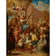 thumbnail image 2 of Anonymous 20x24 Black Ornate Framed Double Matted Museum Art Print Titled: Apotheosis of Saint Catherine (17th Century), 2 of 5