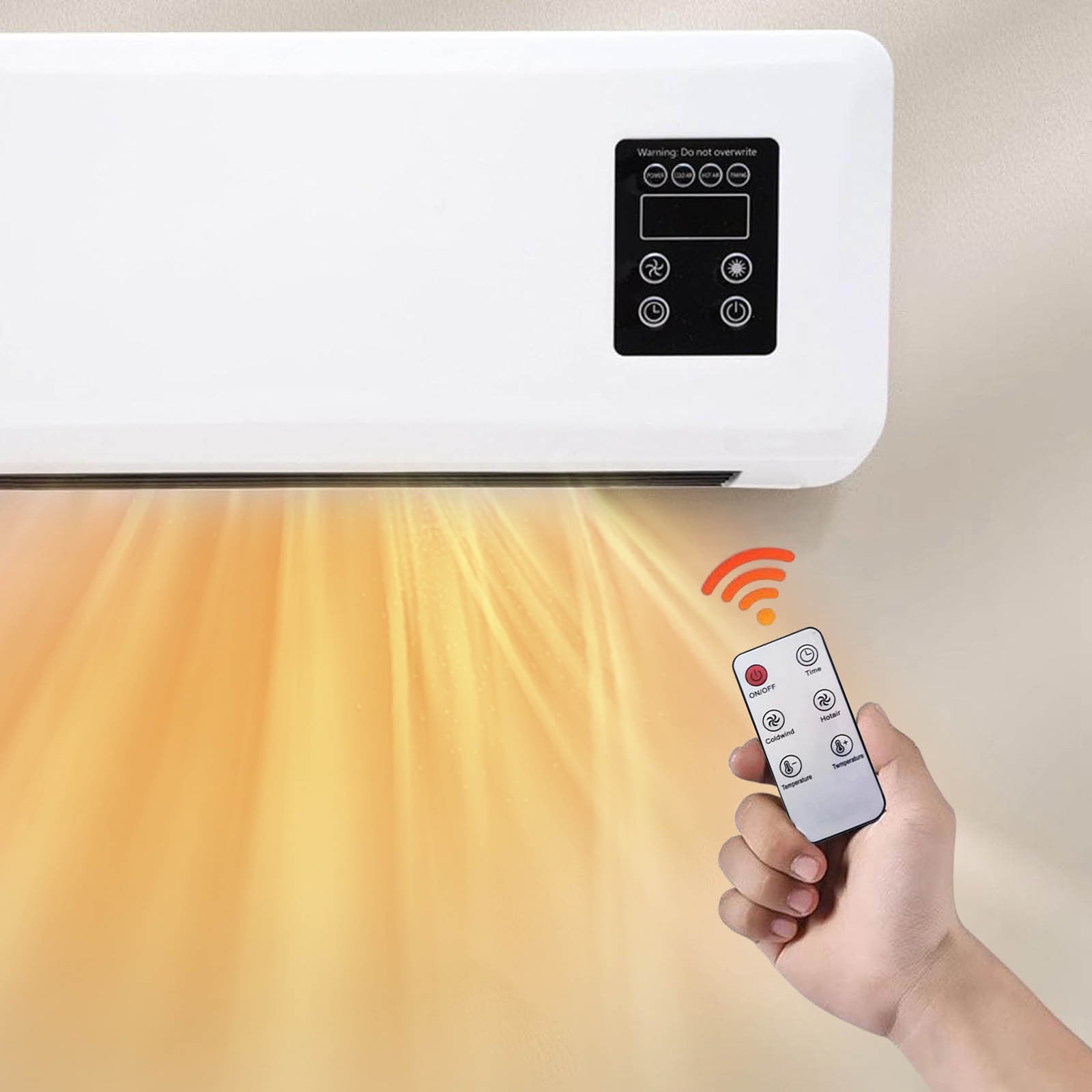 2025 New 2 in 1 Portable Smart Air Conditioner, Mini Wall Mounted Split Heating System/AC Air Conditioner Heater Combo, Mini Smart AC, Air Curtain Fan with Remote Control Home Office (White)