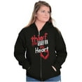 thumbnail image 4 of Thief Stole My Heart Valentines Day Womens Plus Size Graphic Zipper Hoodie Brisco Brands 3X, 4 of 5