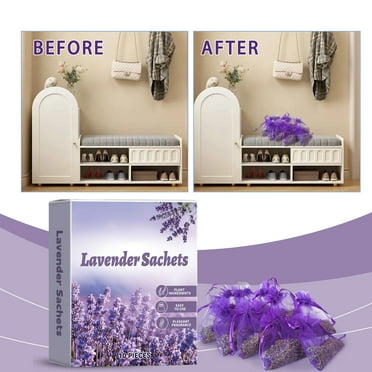 Lavender Sachets for Drawers and Closets Fresh Scents, Set of 24, Home Fragrance Sachet for Wardrobes Closets, Purple