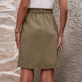 thumbnail image 4 of Womens Summer Skirts Casual High Waist A Line Skirt Skirt Cotton Linen Short Skirt with Pockets Elastic Waist Khaki XL, 4 of 6