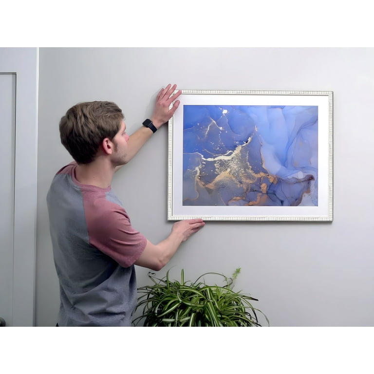 24x30 Frame White Scuffed Rustic Solid Wood Picture Frame