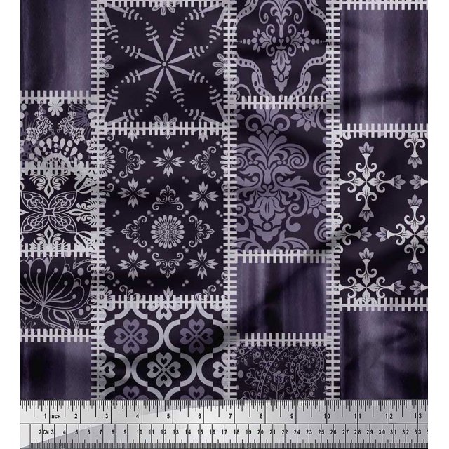 Pomme Poly Georgette Tissu Paisley, Mandala & Quadrillage Patchwork Tissu par Yard 42 Pouces de Large