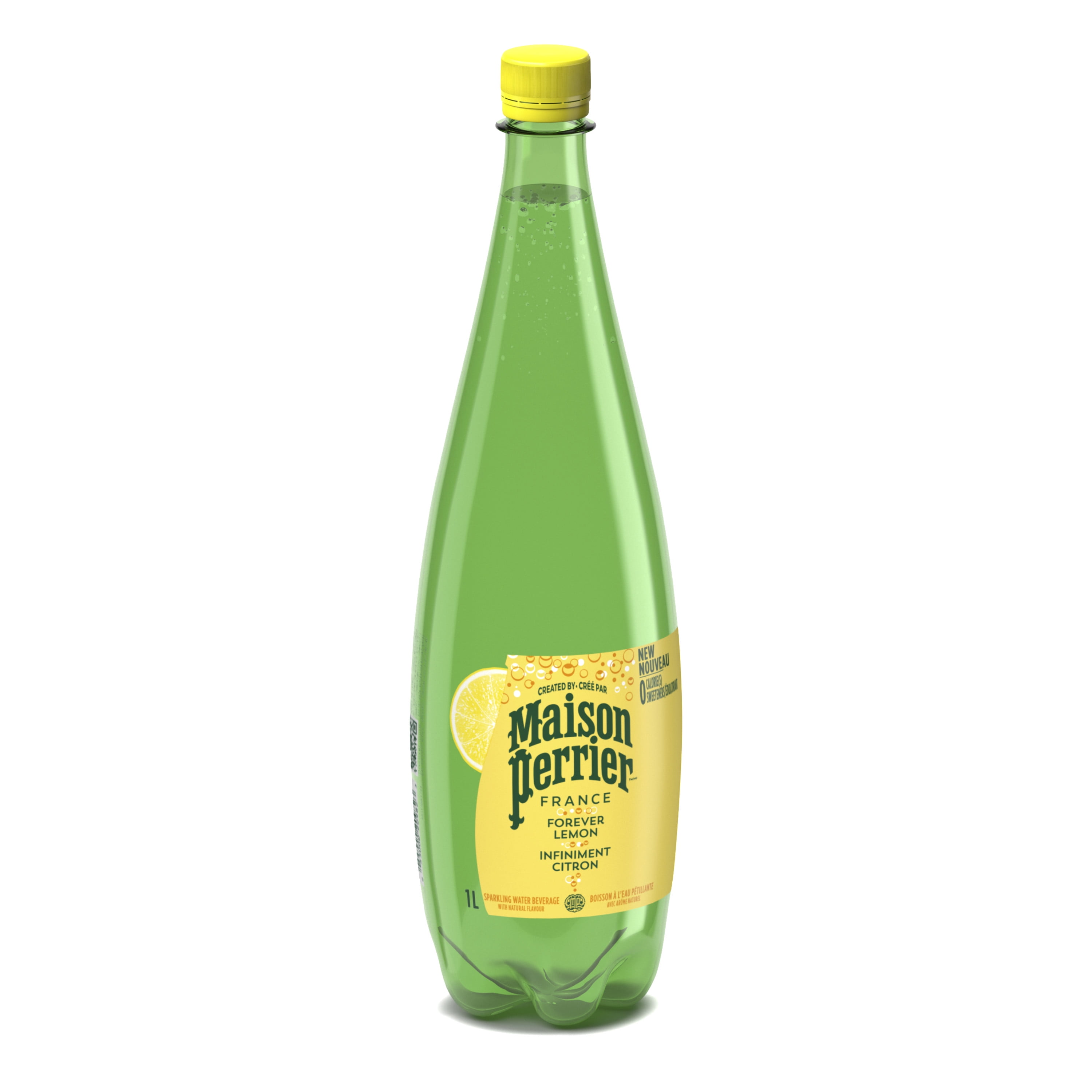 Maison Perrier Forever Lemon, Sparkling Water Beverage, No Calories, No Sweeteners, No Sodium, Sourced & Bottled in France 1L