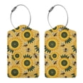thumbnail image 3 of Naloa Bees and Sunflowers Luggage Tag for Suitcase Leather Baggage Tag with Stainless Steel Loop Privacy Cover for Women Men Girls-2 PCS, 3 of 5