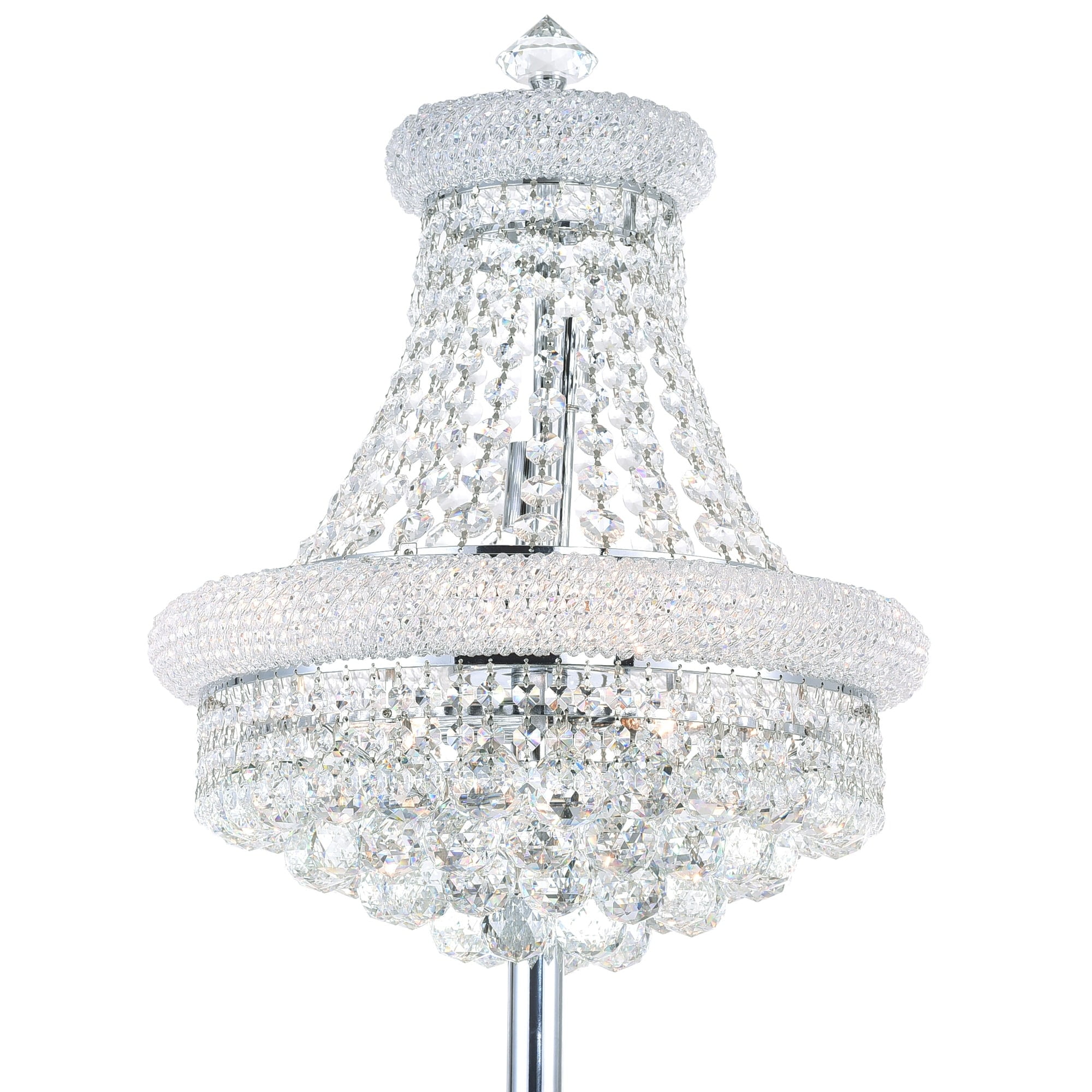 CWI Lighting Empire 8 Light Transitional Metal Floor Lamp in Chrome