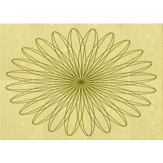 Ahgly Company Indoor Rectangle Patterned Sun Yellow Area Rugs, 2' x 4'